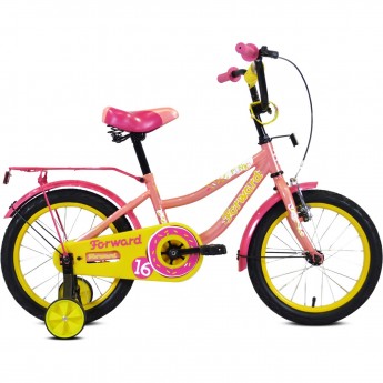 Велосипед FORWARD FUNKY 16 (2022) коралловый/фиолетовый Велосипед FORWARD FUNKY 16 (2022) коралловый/фиолетовый