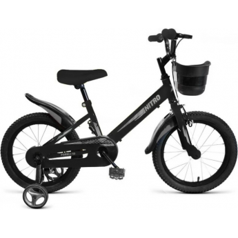 Велосипед FORWARD NITRO 14" (1 ск.) 2023, черный Велосипед FORWARD NITRO 14" (1 ск.) 2023, черный