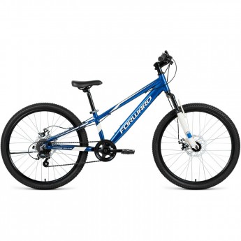Велосипед FORWARD RISE 24 2.0 disc (2020) синий/белый Велосипед FORWARD RISE 24 2.0 disc (2020) синий/белый